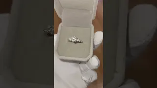 Round brilliant lab grown diamond engagement ring.