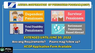 SSS Annual Confirmation of Pensioners Program (ACOP) - EXTENDED Updated 2022