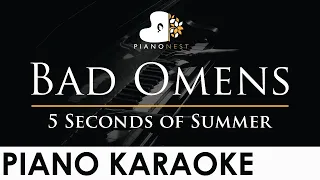 5 Seconds of Summer - Bad Omens - Piano Karaoke Instrumental Cover with Lyrics