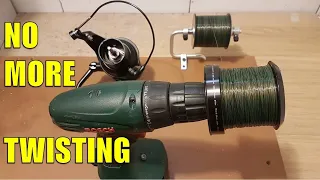 Tying the fishing line to reel spool without twisting. DIY