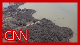 First images of volcano damage show Tonga areas covered in ash