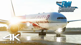 World Cup 2022 Qatar Airways 777-300ER | Ultra Graphics Landing At Munich Airport | MSFS Experience