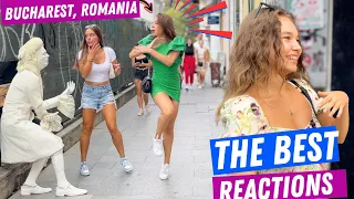 Beautiful Girls 😂💃😂  in Bucharest, Romania 🇷🇴  Best of the Best Reactions Human Statue Prank Part 2