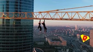 Руферы повисли на кране Moscow-City/Roofers hanging on a... IQ block 240 m. Roofman ft Philip Marvin