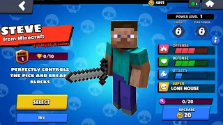 I Got Minecraft in Brawl Stars 😱/ NEW brawler STEVE🥑