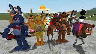 MEGA Playing as EVERY NEW MEGA Toy ANIMATRONIC in Fredbear's Mega Roleplay in Garry's MOD! Five Nigh