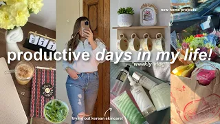 PRODUCTIVE days in my life!🍵 early mornings, new home decor, skincare routine & cooking at home!