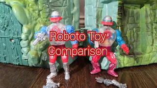 MOTU Origins Roboto Vs Vintage Roboto Figure Comparison Masters of the Universe Toy Review