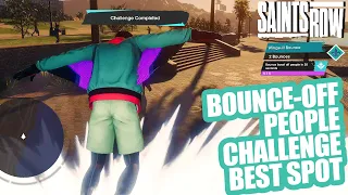 Saints Row - Best Place to do the Wingsuit Challenge Bounce-off People in 30 seconds