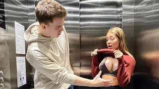 HE CHECKED my SIZE in the elevator😳 shock videos @Babycoma13 FITNESSTONYA/prank humor Tiktok