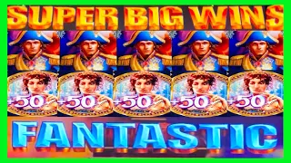 **SUPER BIG WINS!** 60+ SPINS! RETRIGGERS! Napoleon and Josephine WMS Slot Machine Bonus