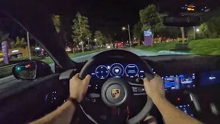 2022 Porsche Taycan RWD POV Night Drive (3D Audio)(ASMR)
