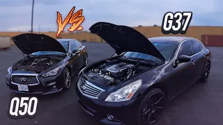 INFINITI G37 VS Q50 RED SPORT | DIFFERENCES, COMPARISON, SPEED TEST & MORE!