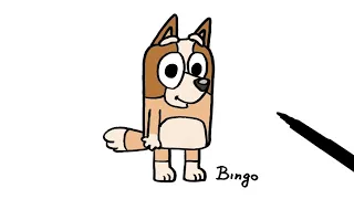 How to Draw Bingo from Bluey I Easy Drawing Step by Step