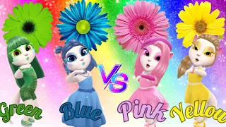 My talking Angela2 - Green vs Blue vs Pink vs Yellou. What colors do you like the most?