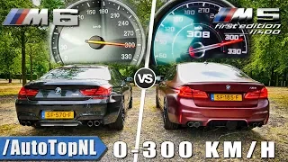 BMW M5 F90 vs BMW M6 F06 | 0-300km/h ACCELERATION SOUND & TOP SPEED AUTOBAHN POV by AutoTopNL