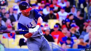 Ian Kinsler Home Run Slow Motion - WBC 2017 Final - USA vs Puerto Rico