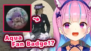 Aqua Doesn't Notice Woman Wearing Minato Aqua Fan Badge While Watching Horse Race【ENG Sub/Hololive】