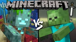Drowned vs. Zombie - Minecraft