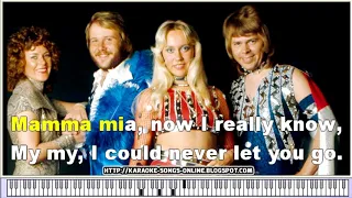 Mamma Mia in the style of ABBA | Karaoke SONG with Lyrics