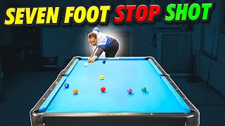 How to Shoot a LONG Stop Shot- (Pool Lessons)