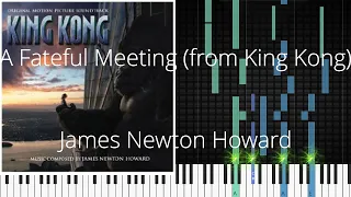 🎹 A Fateful Meeting (from King Kong), James Newton Howard, Synthesia Piano Tutorial