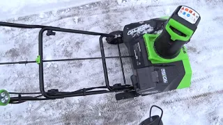 Снегоуборщик аккумуляторный Greenworks. GREENWORKS 40 V. Снегоуборщик на батарее.