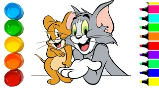 how to draw tom and jerry / tom and jerry drawing and coloring / tom and jerry coloring pages