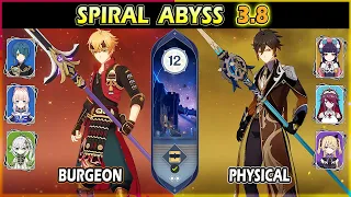 Thoma Burgeon & Zhongli Physical Team | Spiral Abyss 3.8 Floor 12 Full Stars