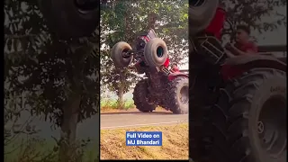 mahindra arjun novo tractor stunt fails #tractorstunt #tractorvideos #farmingvideos