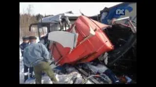 Авария с пассажирским автобусом на трассе Вологда-Новая Ладога