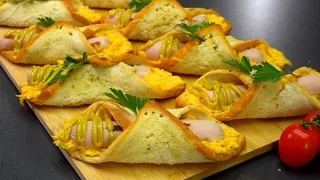 This appetizer surprised everyone at the festively set table! Instead of boring sandwiches!