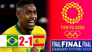 🥇 BRASIL vs ESPAÑA 2-1 ➤ Resumen y GOLES 🏆 FINAL Juegos OLÍMPICOS Tokio 2020 [Fútbol MASCULINO] 2021