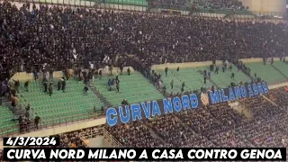 CURVA NORD MILANO A CASA CONTRO GENOA || Inter Milan vs Genoa 4/3/2024