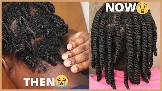 How I grew my natural hair with TWISTS❗❗ (REALISTIC✔️tips for growth) 1 Year growth after big chop