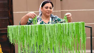 Homemade Dill Green Spaghetti from Organic Country Products (Village Vlog)