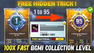 FREE MATERIAL 😱 Hidden Trick : INCREASE Fast BGMI Collection Level | BGMI Collection Level Badhaye !