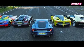 Forza Horizon 4 - Top 14 Fastest Speed Cars Drag Race