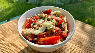 Marinated tomato and onion salad