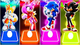 Tails vs Amy Rose vs Sonic vs Shadow || Tiles Hop EDM Rush