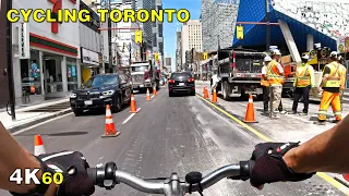 Cycling Yonge from the Lake to Midtown Toronto on August 12, 2020 [4K]