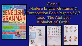 Class 1 Modern English Grammar & Composition Book Page no. 5,6,7  The Alphabet, Alphabetical Order