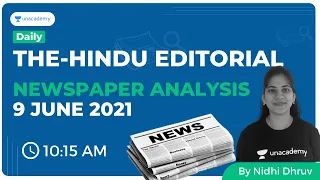 The hindu analysis |Current affairs today |CLAT Preparation |CLAT 2021 |News today |9June News Nidhi