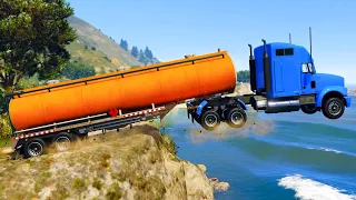Trucks Jumping Into Water - GTA 5 Which is the best? #1
