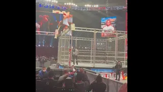 Braun Strowman throws Shane Shane McMahon of Steel cage Wrestlemania 37