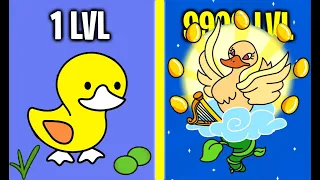 Duck Evolution! MAX LEVEL DUCK GOD EVOLUTION! All Secret & Strong Ducks Unlocked! (9999+ Level Duck)