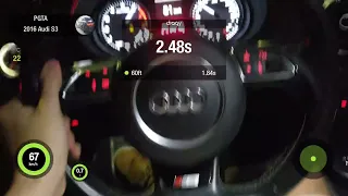 Audi S3 stage 3 launch control hard shift 1st 2nd