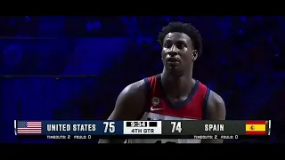 Team USA vs SPAIN Fiba World Cup 2023 Tune up game 2nd half Highlights #sports #basketball