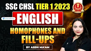 SSC CHSL Tier 1 2023 | Homophones | Sentences Fill-Ups | English | Arsh Ma'am #ssc