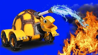 AnimaCars - Želví hasičské auto musí zastavit požár v lese - animáky pro děti s náklaďáky & zvířaty
